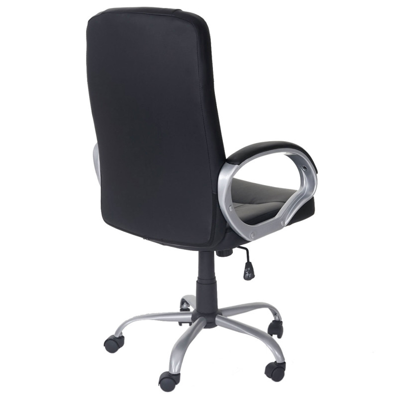 Fauteuil de bureau Winslow, chaise pitovante, fauteuil directorial, similicuir - noir