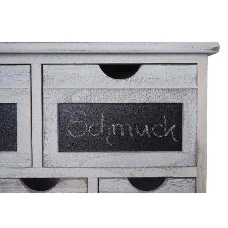 Commode Ermelo, armoire à tiroirs avec tableau, style shabby, vintage 87x60x30cm - blanc