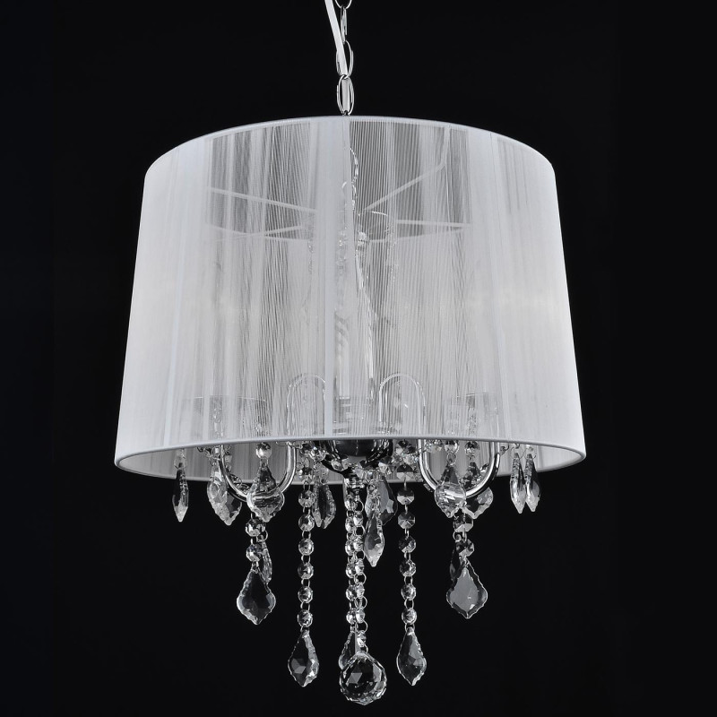 Plafonnier HW167, lustre, lampe de suspension, cristal, 3 flammes, 9W EE A++ - blanc