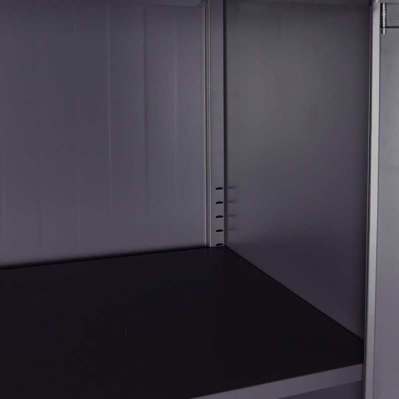 Armoire à dossiers armoire de bureau en acier, 2 portes verrouillables métal - 140x90x40cm gris foncé