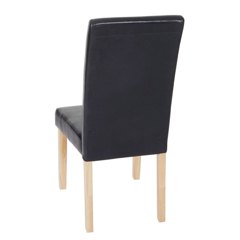 6x chaise de salle à manger T378 XL, fauteuil, similicuir - noir, pieds clairs