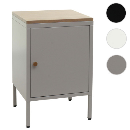 Table de nuit armoire de chevet commode, métal 63x40x40cm, mélaminé - blanc