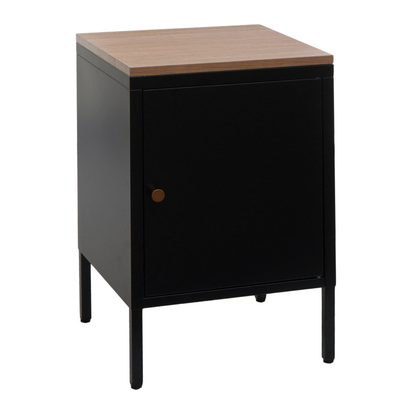 Table de chevet armoire de chevet Commode Table d'appoint, métal 63x40x40cm, mélaminé - noir