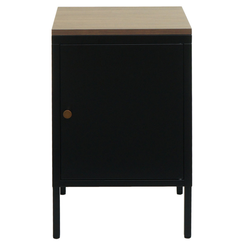 Table de chevet armoire de chevet Commode Table d'appoint, métal 63x40x40cm, mélaminé - noir