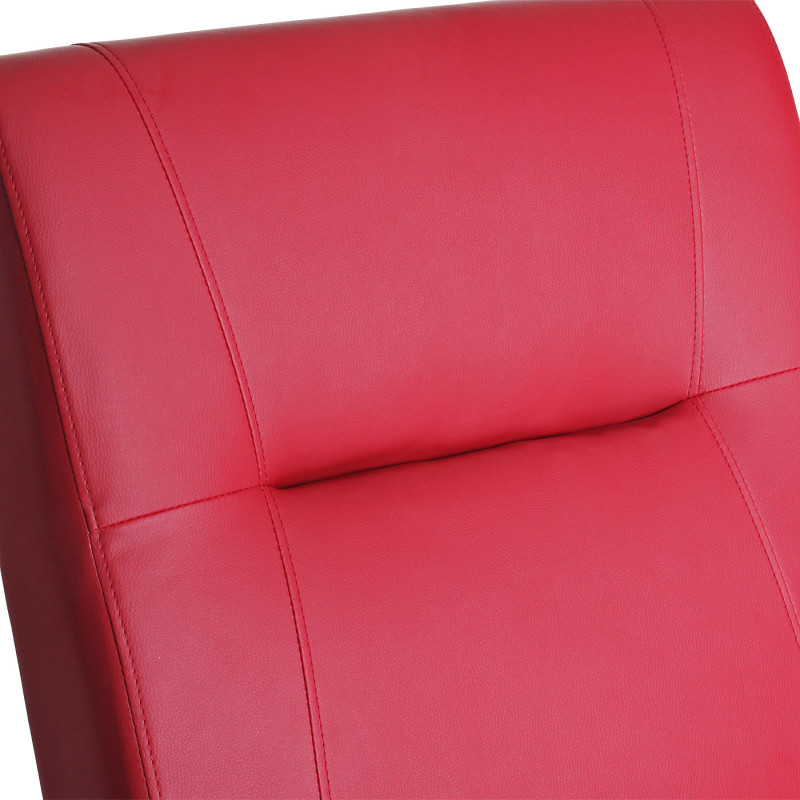 Fauteuil de télé Denver Basic, fauteuil de relaxation, similicuir - rouge