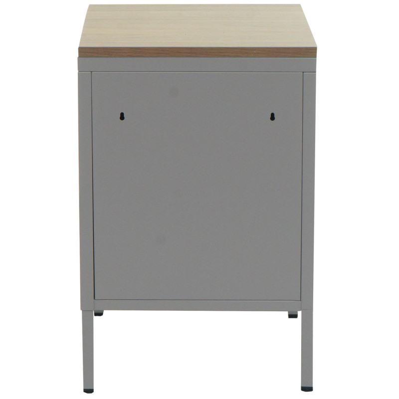 Table de nuit armoire de chevet commode, métal 63x40x40cm, mélaminé - gris