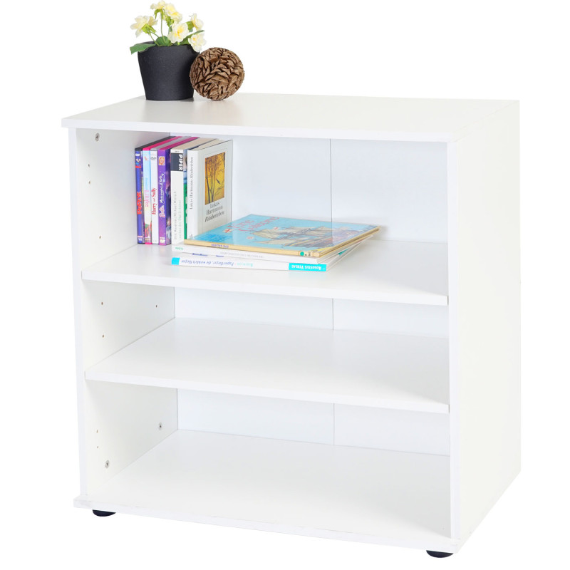 Ètagère Cleveland, bibliothèque, rack, blanc poli fin 76x71x35cm