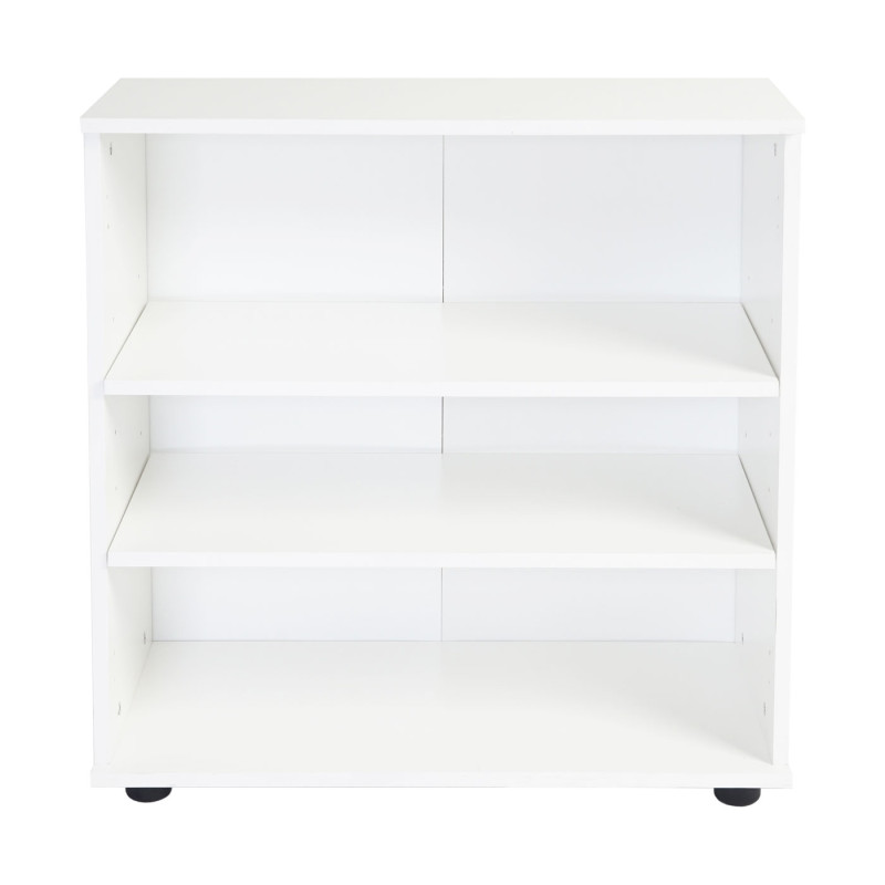 Ètagère Cleveland, bibliothèque, rack, blanc poli fin 76x71x35cm