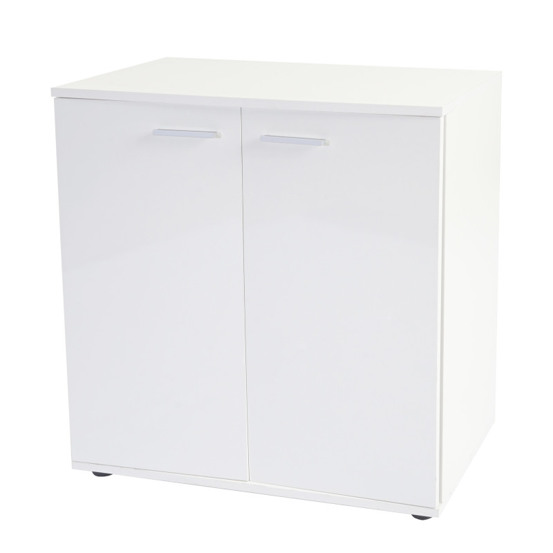 Ètagère Cleveland, bibliothèque, rack, blanc poli fin 76x71x35cm