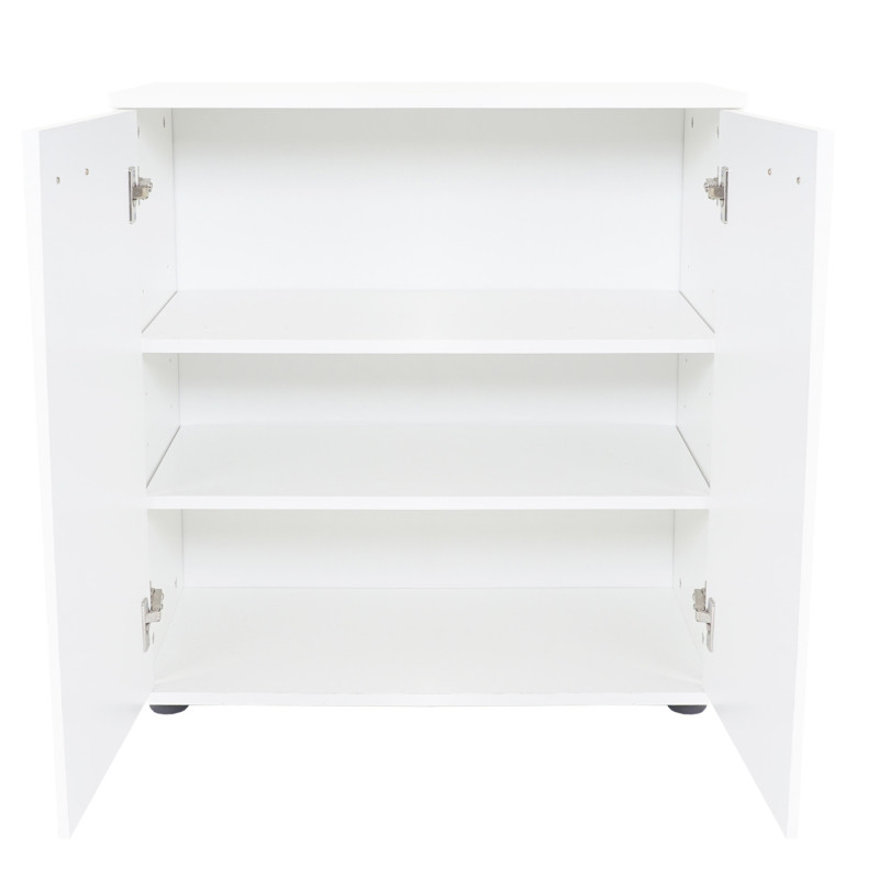 Ètagère Cleveland, bibliothèque, rack, blanc poli fin 76x71x35cm