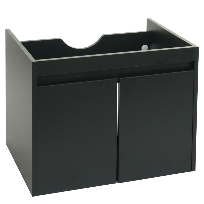 Meuble sous-lavabo meuble sous-lavabo salle de bain, MVG 2 portes 48x59x46cm - noir