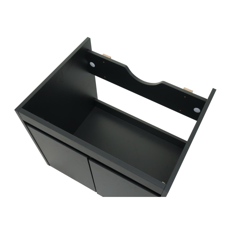 Meuble sous-lavabo meuble sous-lavabo salle de bain, MVG 2 portes 48x59x46cm - noir