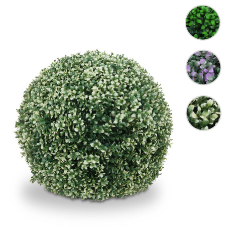 Arbuste artificiel boule de buis plante décorative boule de buis plante artificielle Buxus, Outdoor Ø 55cm - blanc