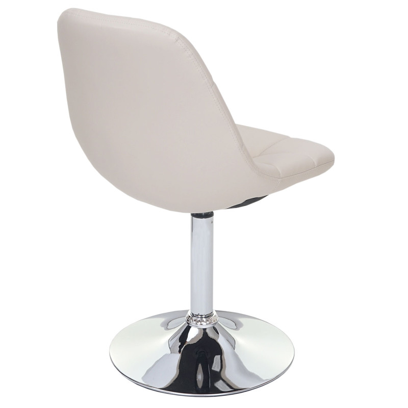 2x chaise de salle à manger Cascina, fauteuil pitovante, chrome - similicuir crème