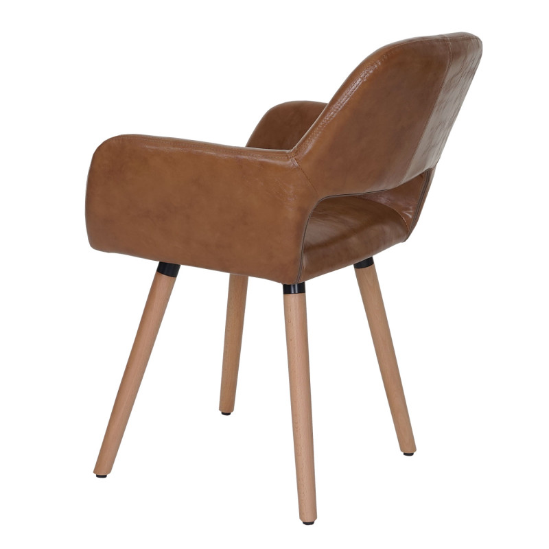 6x chaise de salle à manger Altena II, fauteuil, design rétro des années 50 - similicuir, aspect daim