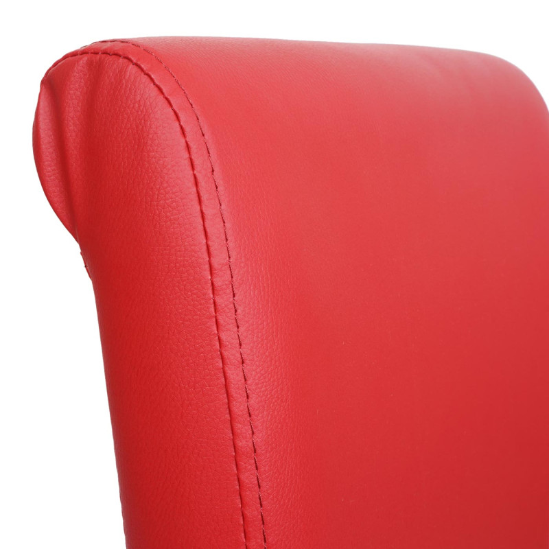 6x Chaise de salle à manger Chaise M37 - similicuir mat, rouge, pieds clairs