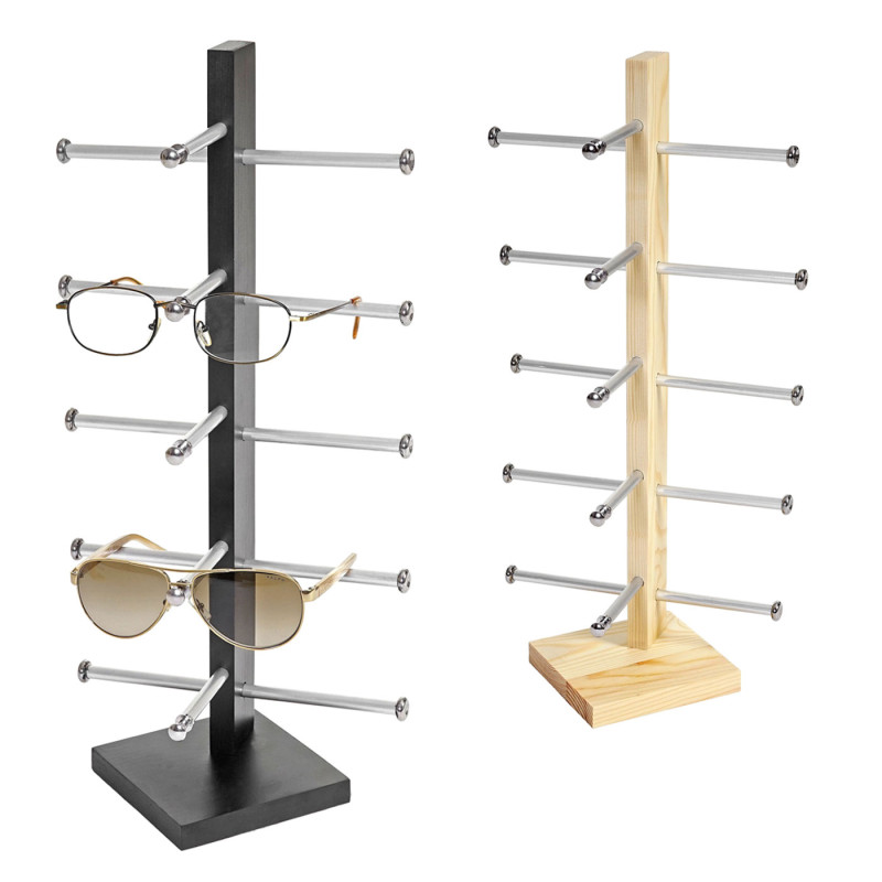 Porte-lunette Vendee, présentoir à lunette pour 5 paires de lunettes, 42x20cm - pin