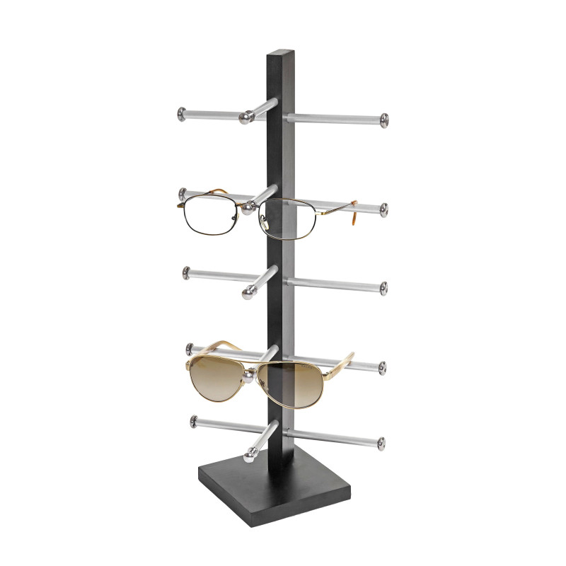 Porte-lunette Vendee, présentoir à lunette pour 5 paires de lunettes, 42x20cm - noir