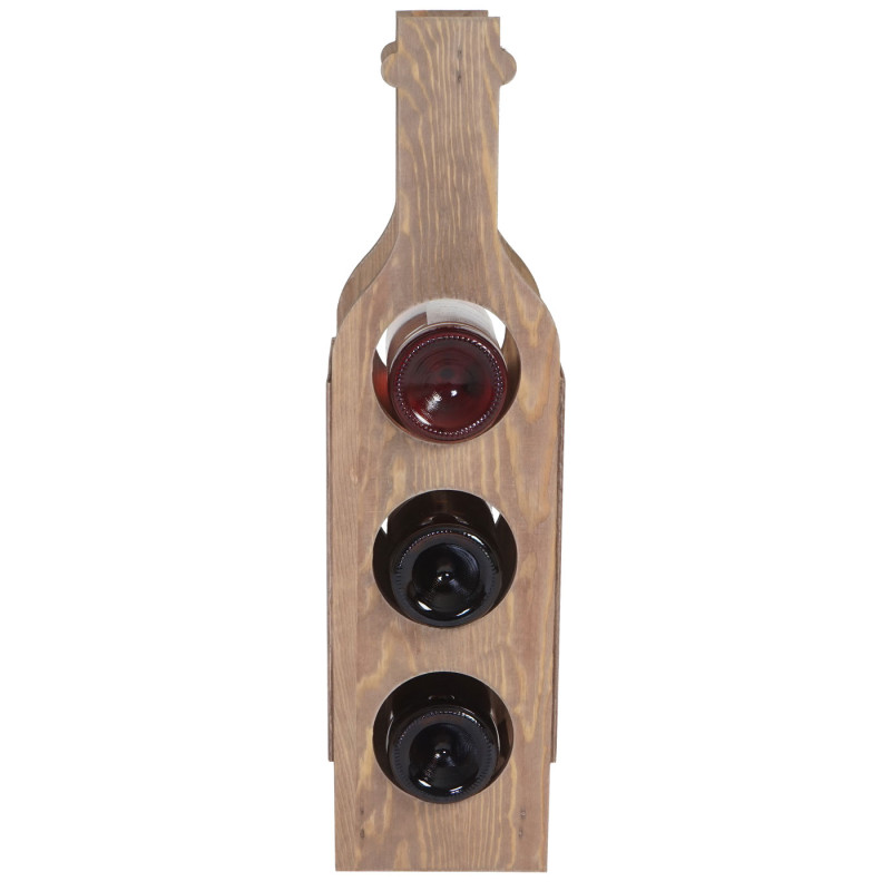 Porte-bouteilles de vin Bordeaux, casier de rangement en bois pour 3 bouteilles, style shabby