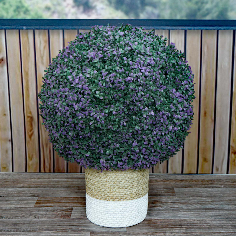Arbuste artificiel boule de buis plante décorative Buxus plante artificielle, Outdoor Ø 55cm - lilas