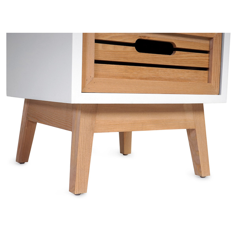 Commode Larvik, armoire à tiroirs avec volet roulant, design rétro, 84x30x30cm, 2 tiroirs