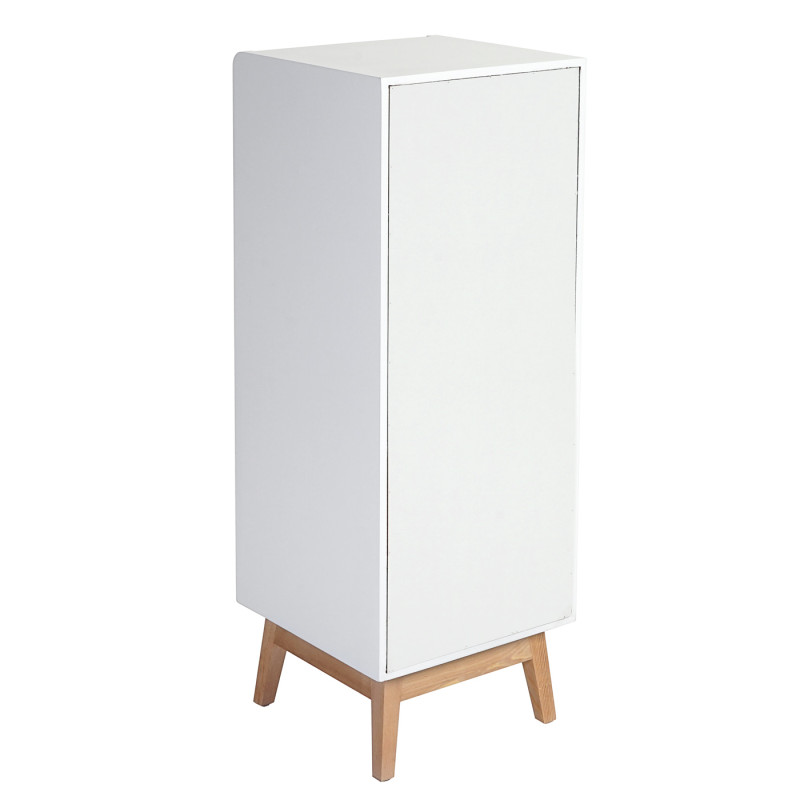 Commode Larvik, armoire à tiroirs avec volet roulant, design rétro, 84x30x30cm, 2 tiroirs