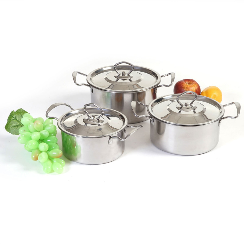 set de casseroles camping Cuneo, vaisselle, kit de pots, 6 pièces acier affiné - argent