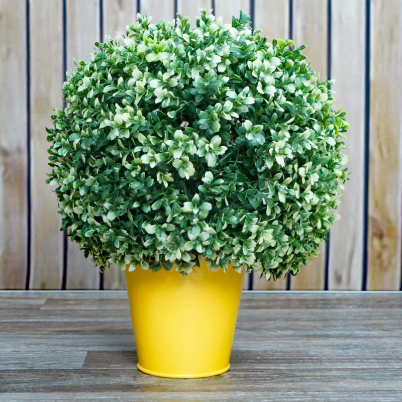 Arbuste artificiel boule de buis plante décorative boule de buis plante artificielle Buxus, Outdoor Ø 35cm - blanc