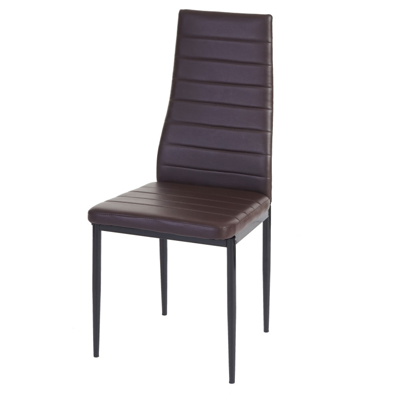 6x chaise de salle à manger Lixa, fauteuil similicuir - marron