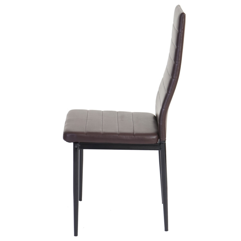 6x chaise de salle à manger Lixa, fauteuil similicuir - marron
