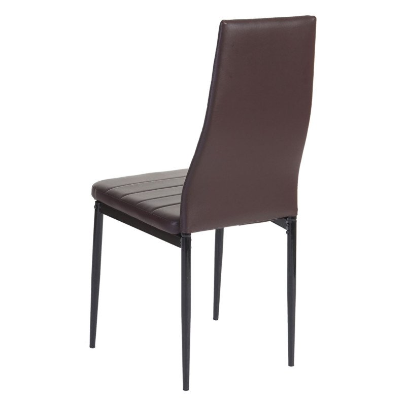 6x chaise de salle à manger Lixa, fauteuil similicuir - marron