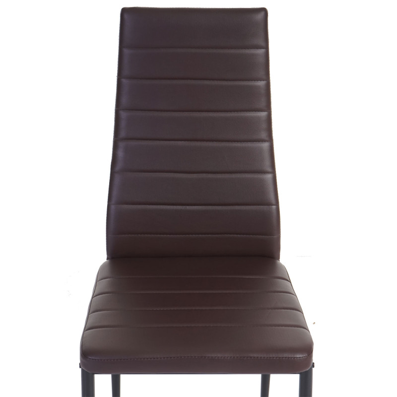 6x chaise de salle à manger Lixa, fauteuil similicuir - marron