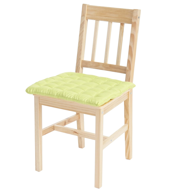 6x chaise de salle à manger Harstad, fauteuil en bois, pin - nature avec 6 coussins, vert