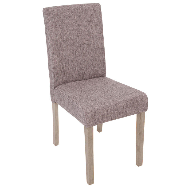 6x chaise de séjour Littau - tissu gris, pieds: structure chêne