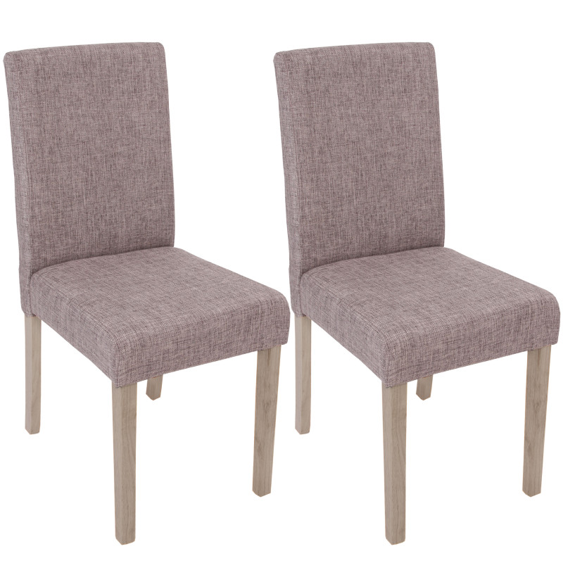 2x chaise de séjour Littau - tissu gris, pieds: structure chêne