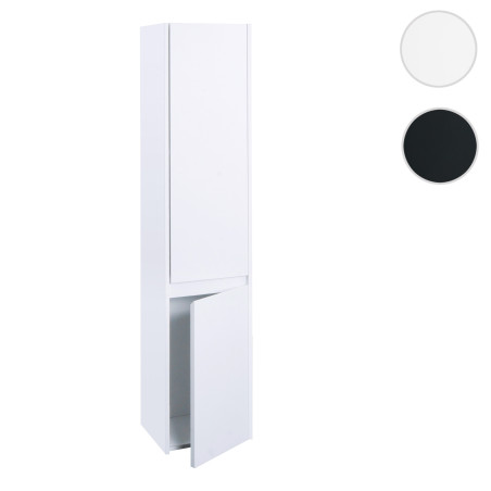 Armoire suspendue armoire midischschrank Hochmöbel salle de bain, certifiée MVG 2 portes 3 compartiments 160x33cm - noir