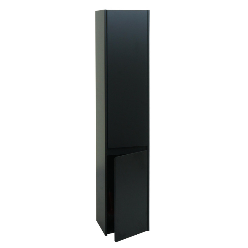 Armoire suspendue armoire midischschrank Hochmöbel salle de bain, certifiée MVG 2 portes 3 compartiments 160x33cm - noir