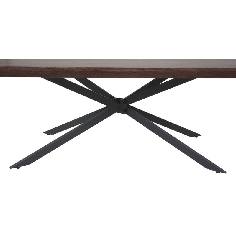 Table basse de salon Kos T577, MVG 40x110x60cm - chêne marron, pieds métalliques foncés