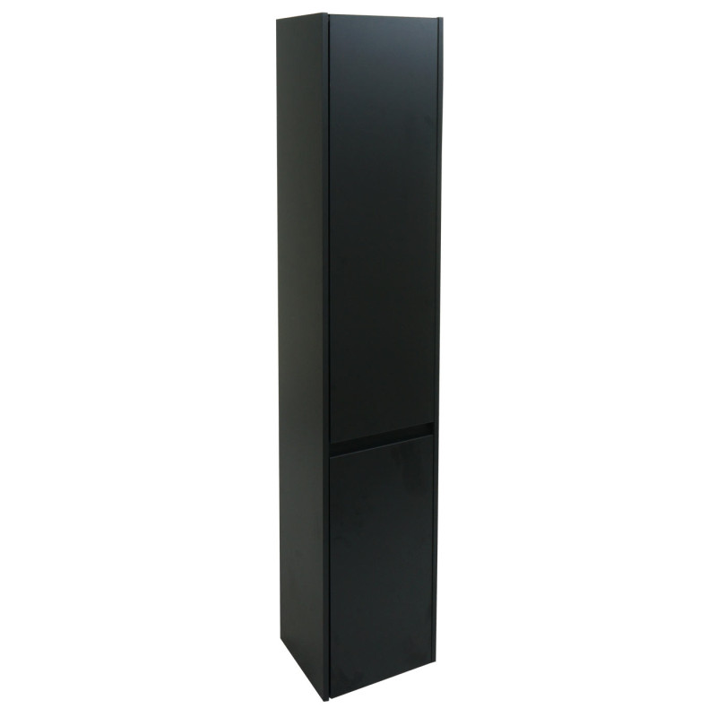 Armoire suspendue armoire midischschrank Hochmöbel salle de bain, certifiée MVG 2 portes 3 compartiments 160x33cm - noir