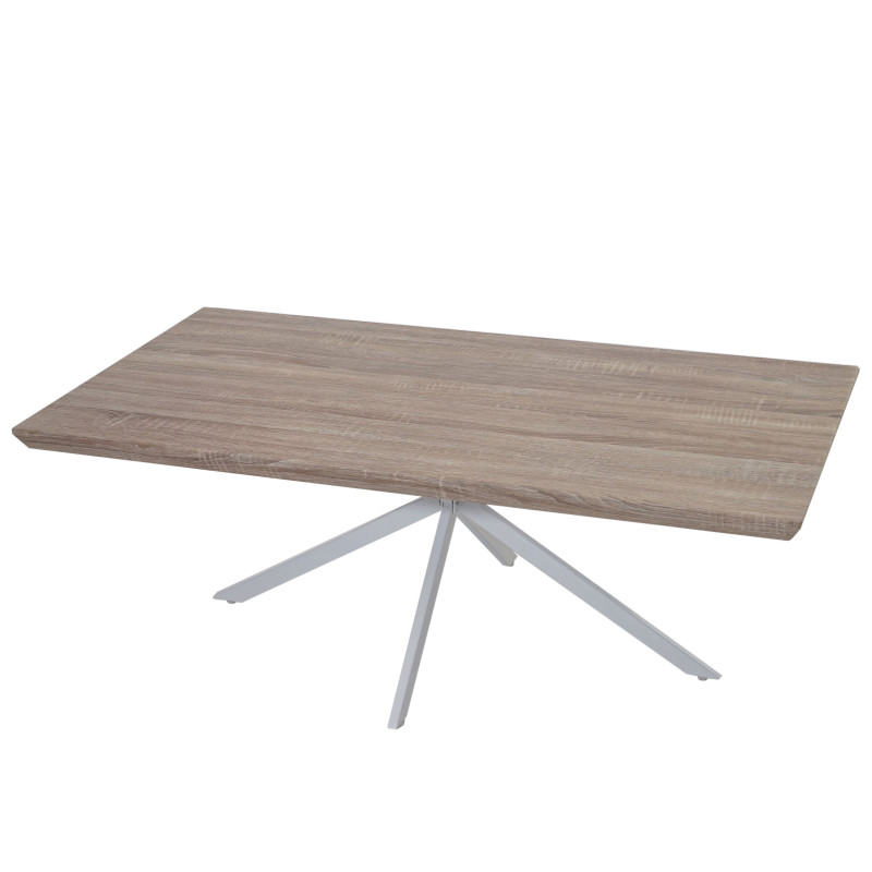 Table basse de salon Kos T577, FSC 40x110x60cm - chêne, pieds métalliques clairs