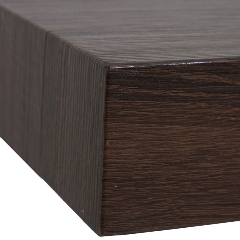 Table basse de salon Kos T576, MVG 40x110x60cm - chêne marron, pieds métalliques foncés