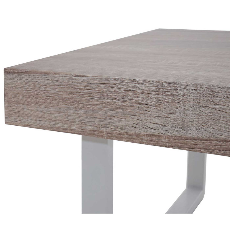 Table basse de salon Kos T576, MVG 40x110x60cm - chêne, pieds métalliques clairs
