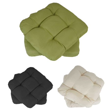 10x coussin Dublin, coussins de chaise, 43x41x3cm - crème