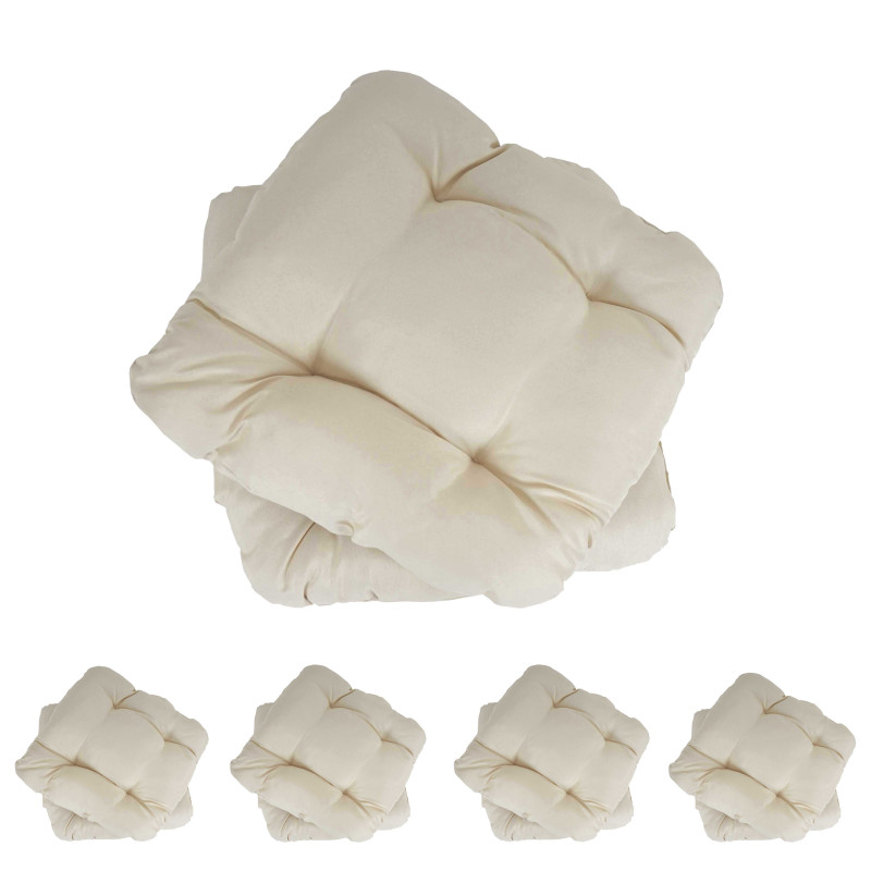 10x coussin Dublin, coussins de chaise, 43x41x3cm - crème