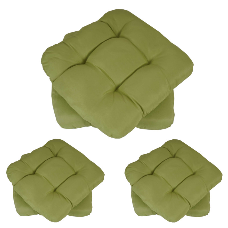 6x coussin Dublin, coussins de chaise, 43x41x3cm - vert clair