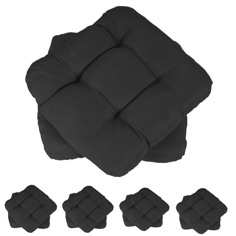 10x coussin Dublin, coussins de chaise, 43x41x3cm - anthracite