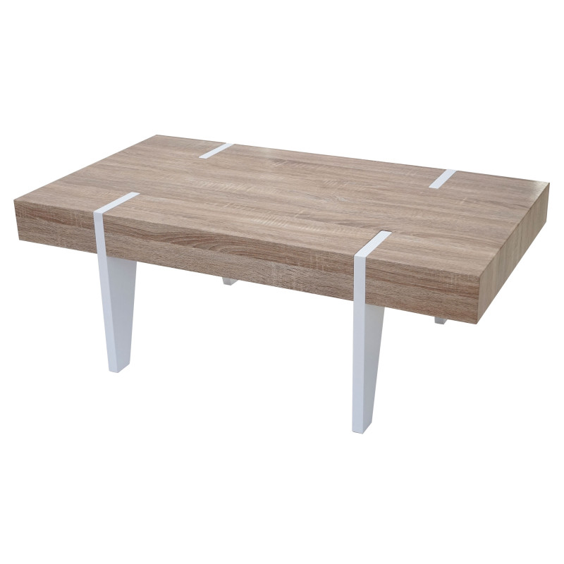 Table basse de salon Kos T575, FSC 40x110x60cm - chêne, pieds clairs poli fin