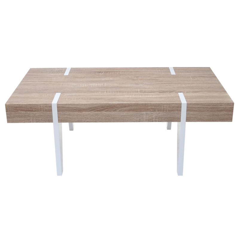 Table basse de salon Kos T575, FSC 40x110x60cm - chêne, pieds clairs poli fin