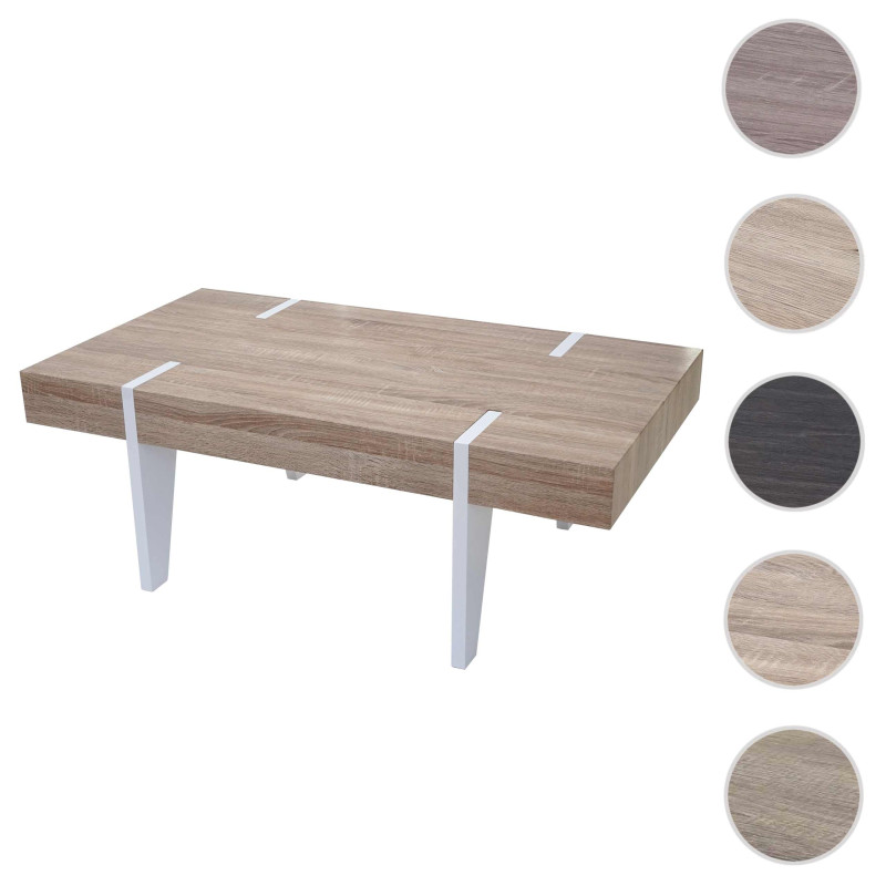 Table basse de salon Kos T575, FSC 40x110x60cm - chêne, pieds clairs poli fin