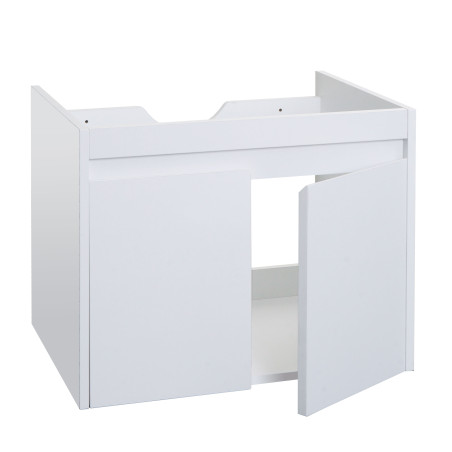 Meuble sous-lavabo meuble sous-lavabo salle de bain, MVG 2 portes 48x59x46cm - blanc